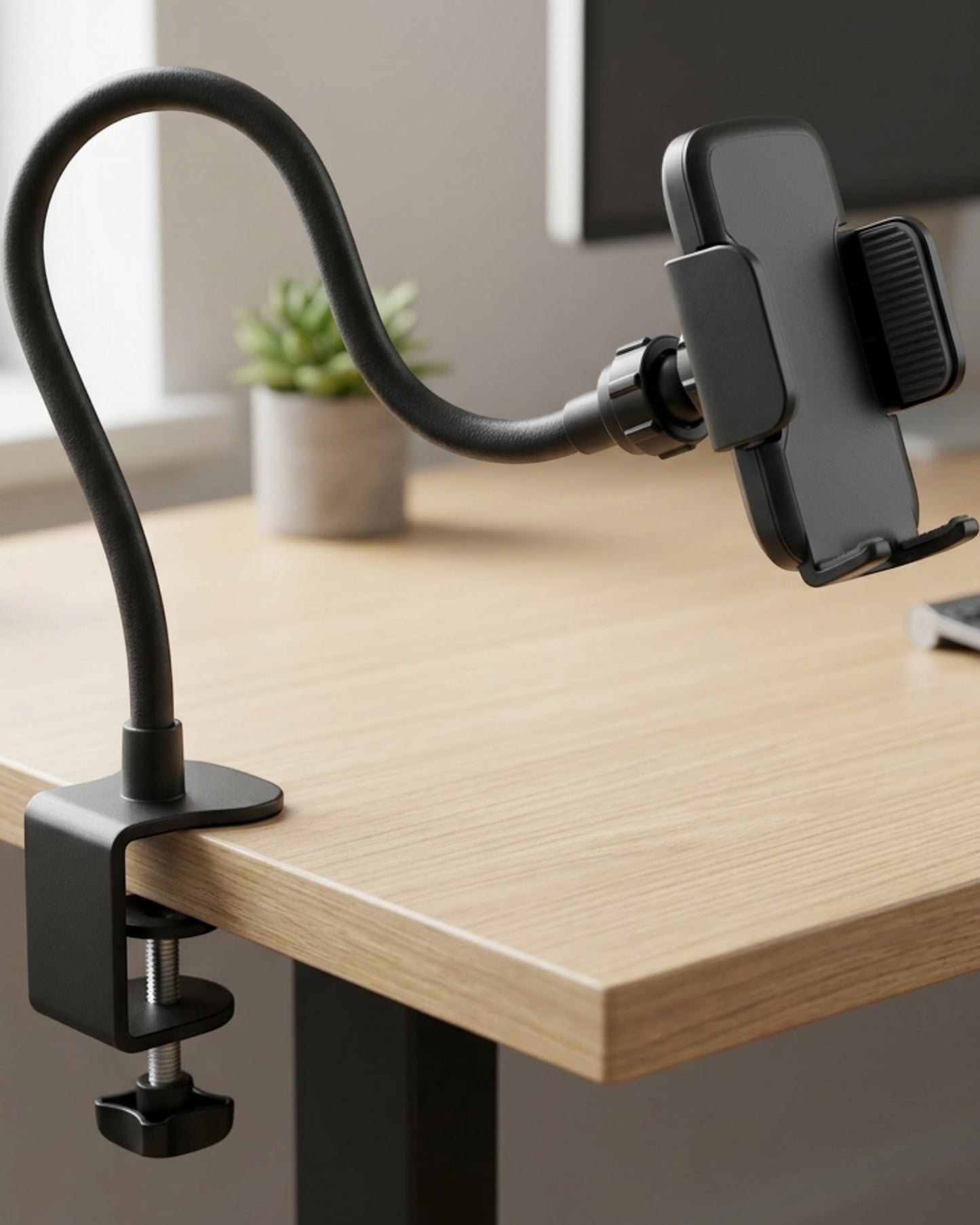Moip Desk-Clamp Gooseneck Phone Holder 75 cm Black - Lifestyle view